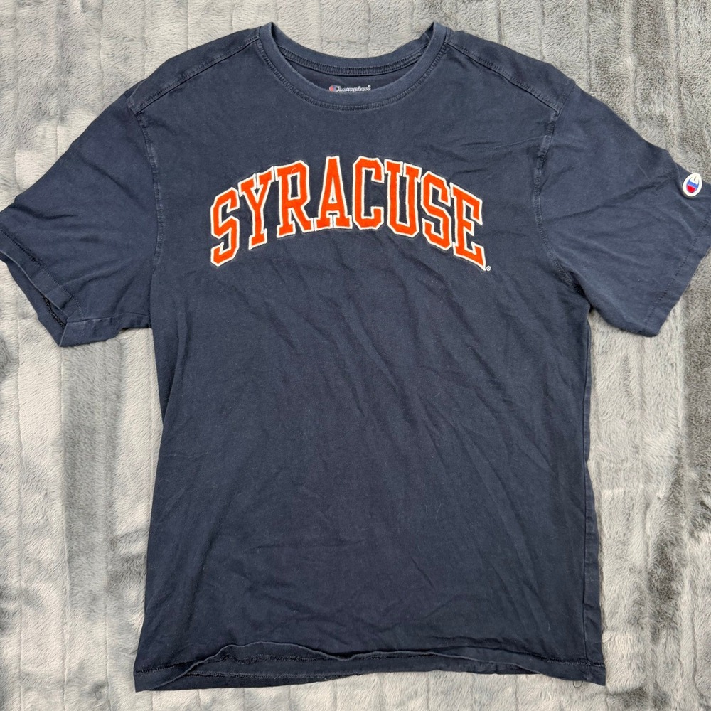 Champion Syracuse University T-Shirt Mens Medium Navy Blue Orange CT1969 190